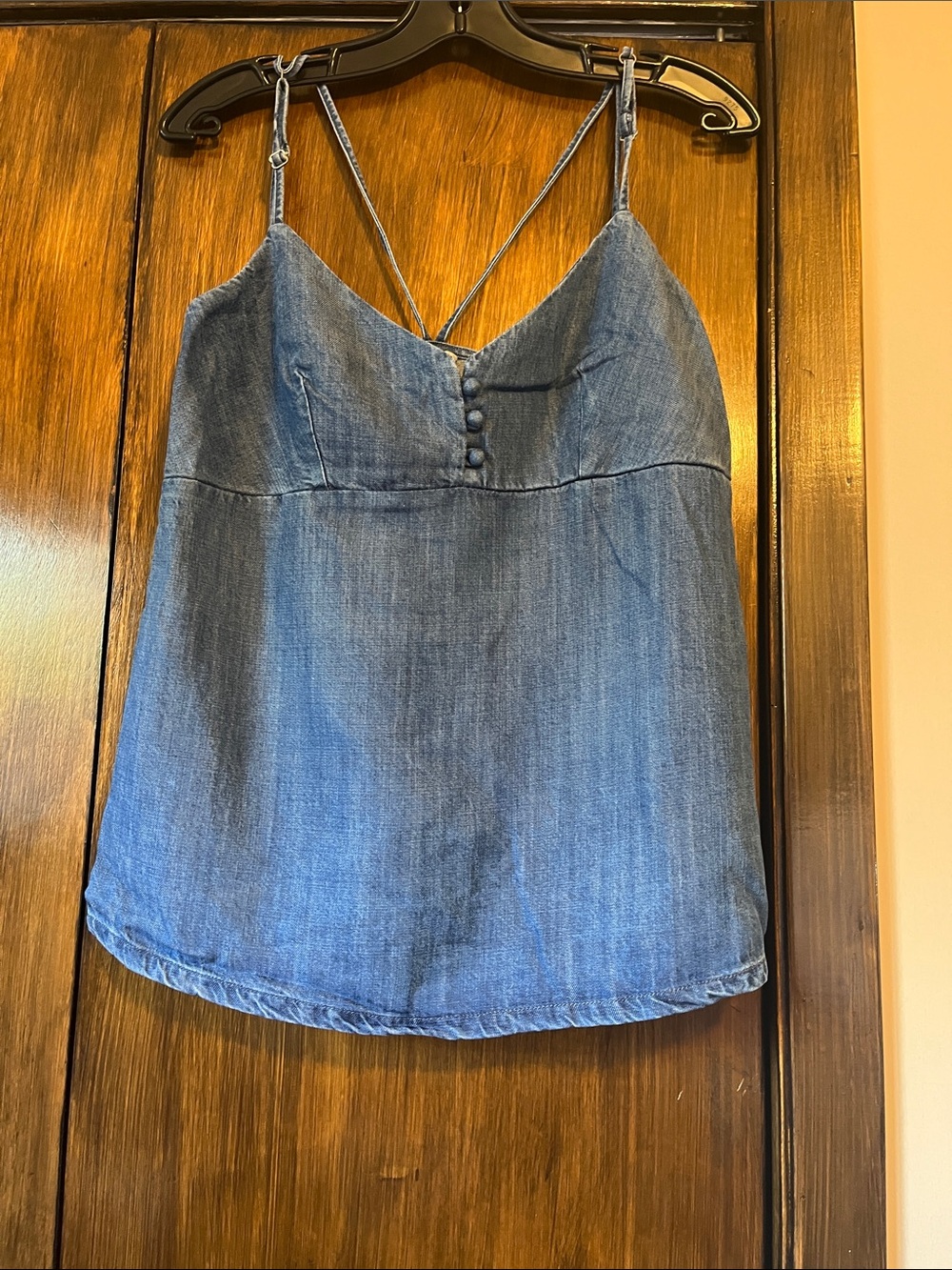 Guess Blue Denim Cami with Front Fabric Buttons